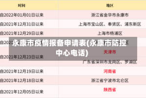 永康市疫情报备申请表(永康市防控中心电话)