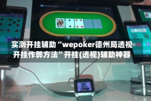 实测开挂辅助“wepoker德州局透视开挂作弊方法”开挂(透视)辅助神器