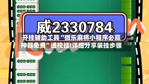 开挂辅助工具“微乐麻将小程序必赢神器免费	”透视挂!详细分享装挂步骤-第3张图片